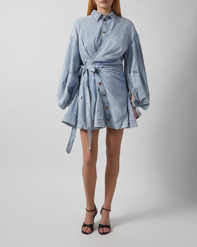 Zimmermann Dress Rebellion Denim Wrap Mini Light blue 2 (M-L)