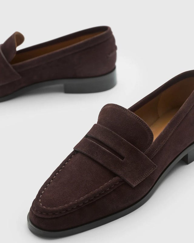 ATP Atelier Airola Walnut Suede Loafers Brown EUR 39