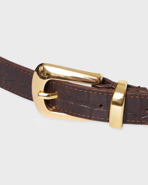 Belt Croco Guld/brun 2