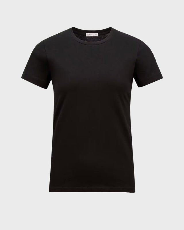 Moncler T-shirt Logo Patch Cotton Jersey Black S