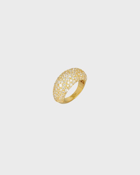 Ring Pebble with Gold White Stones Guld/vit 1