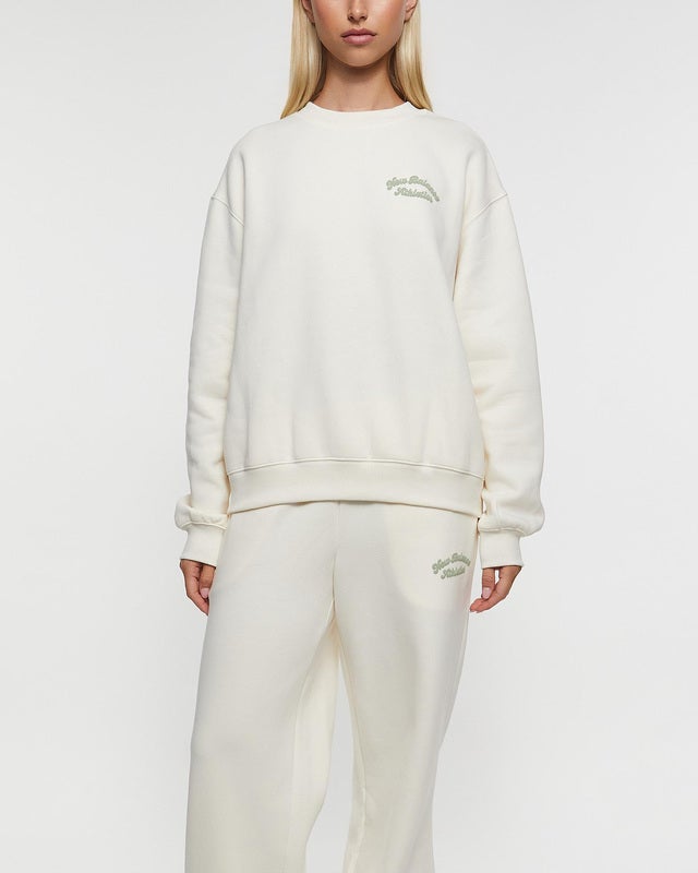 New Balance Sweatshirt Linear Heritage Fleece Crew White S