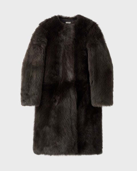 Coat Gemma Fur Leather Chocolate 1