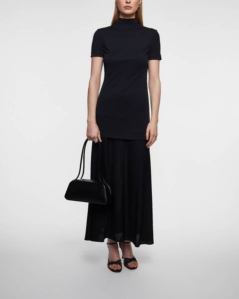 Dress Fluid Viscose High-Neck  Black 2