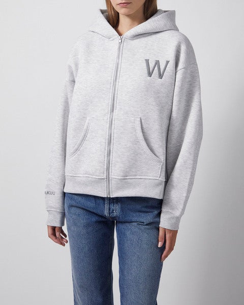 Hoodie Zip Wakakuu Grey Melange 2