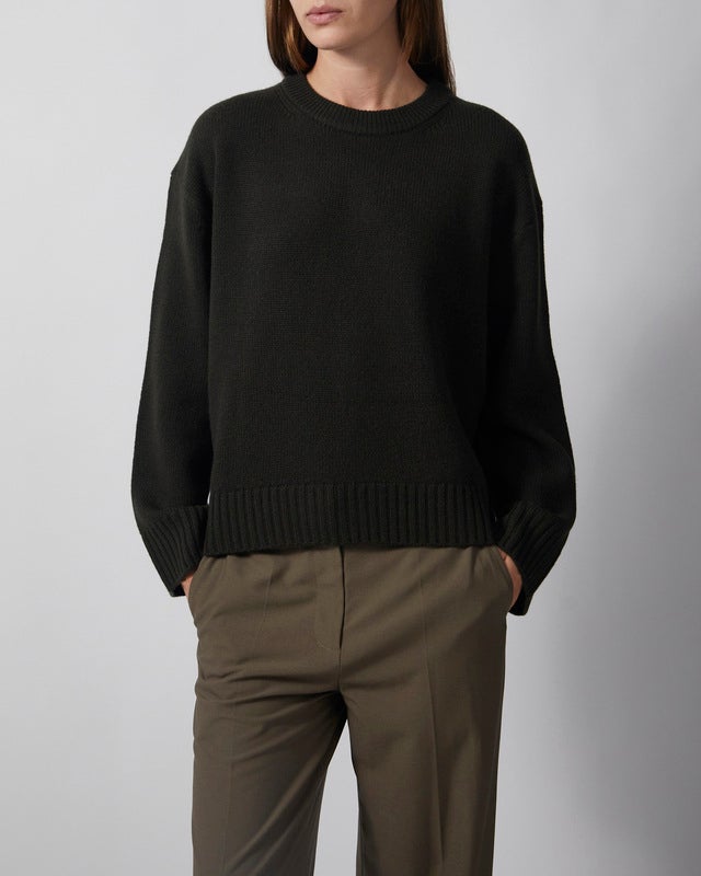 Wakakuu Icons Sweater Cashmere Wool R-neck Dark Green L