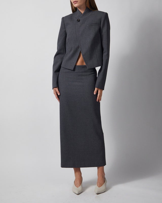 Wakakuu Icons Skirt Wool Pencil Grey XL