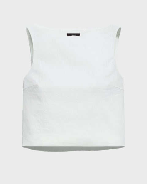 Topp Sleeveless Boatneck Vit 1