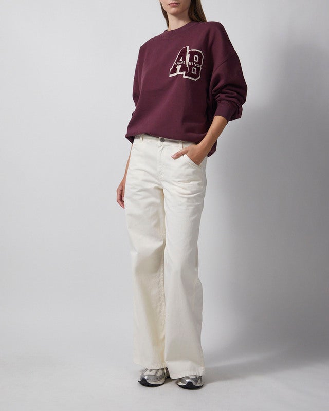 Anine Bing Sweatshirt Miles Letterman Burgundy S