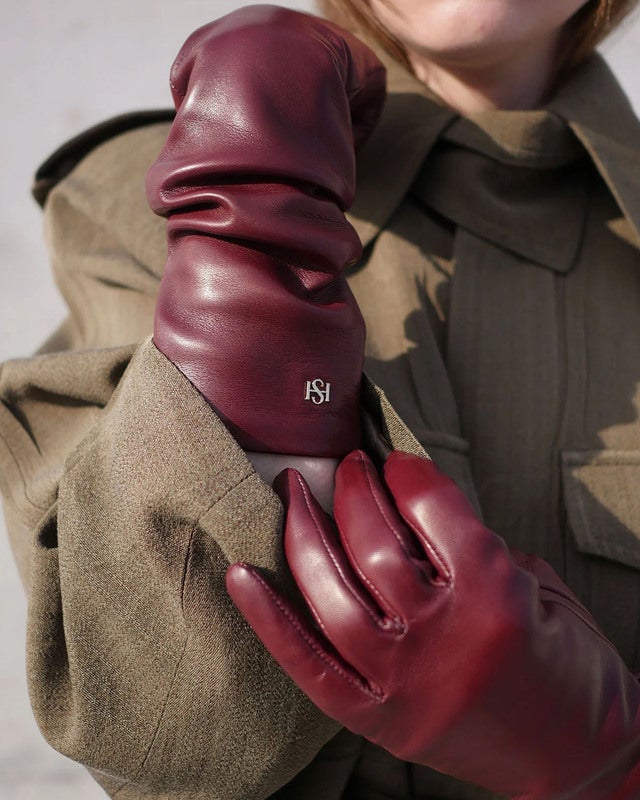 Handsome Stockholm Gloves Essentials Long Vino Bordeaux L