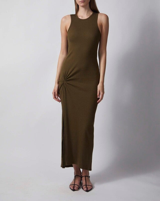 Dagmar Klänning Knot Tank Dark green XS