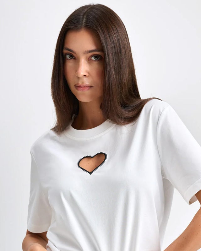 CLOEYS T-shirt heart white White L