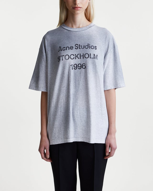 Acne Studios T-shirts Relaxed Logo Grey melange XXS