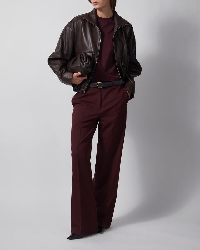 Wakakuu Icons Jacket Leather Funnel Neck Dark Brown S