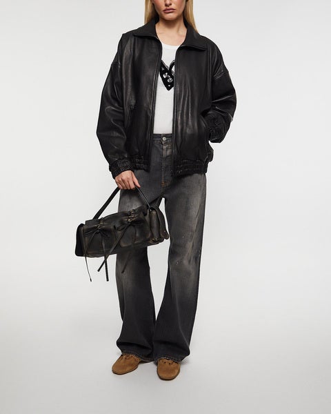 Jacket Relaxed Leather  Black 2