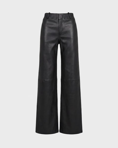 Trousers Leather Flare Black 1
