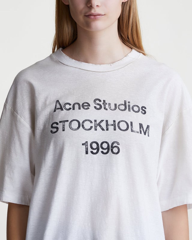 Acne Studios T-Shirt Logo Relaxed Crewneck Dusty pink/khaki M