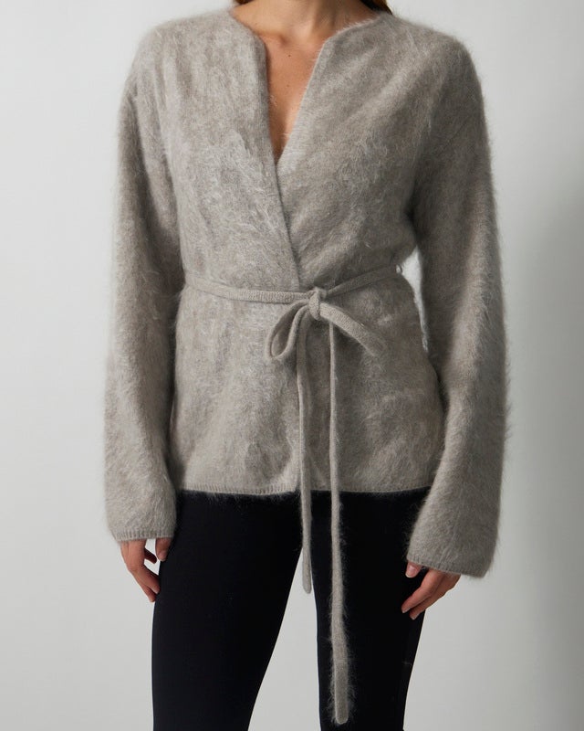 Soft Goat Cardigan Brushed Greige S