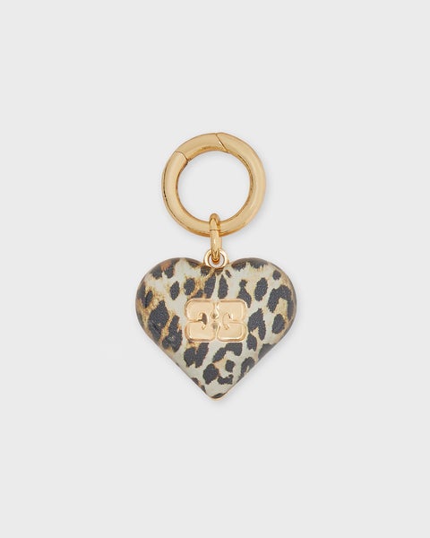 Charm Ganni Bou Heart Leopard ONESIZE 1