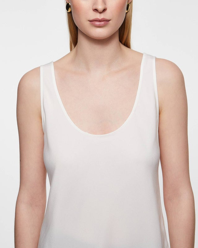 Vince Top Classic Bias Tank  Offwhite M