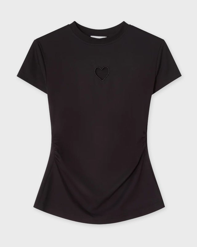 CLOEYS T-Shirt Tight Fitted Heart Black S
