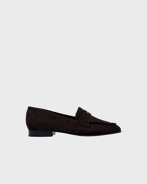 Loafers Aldous Kid Suede Leather Dark Brown 1
