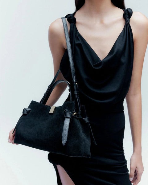 Bag Gyoza Suede Black Black ONESIZE 2