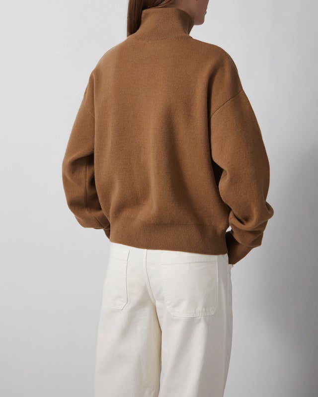 Wakakuu Icons Sweater Macy Zip Wool Camel L