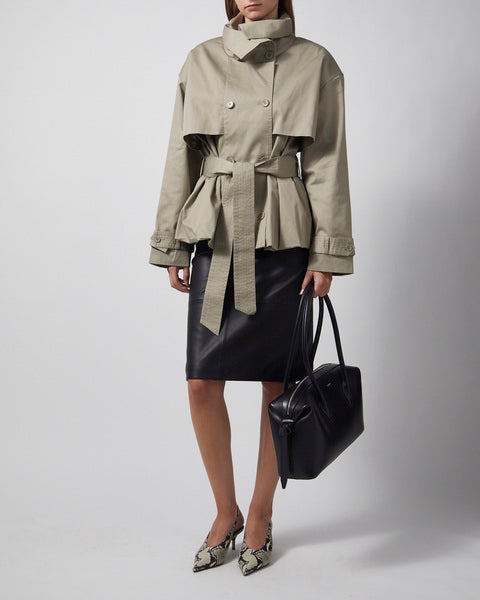 Jacket Short Trench Coat Grey 2