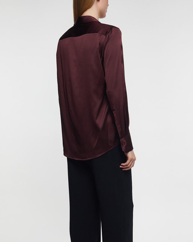 Filippa K Shirt Silk Burgundy 40