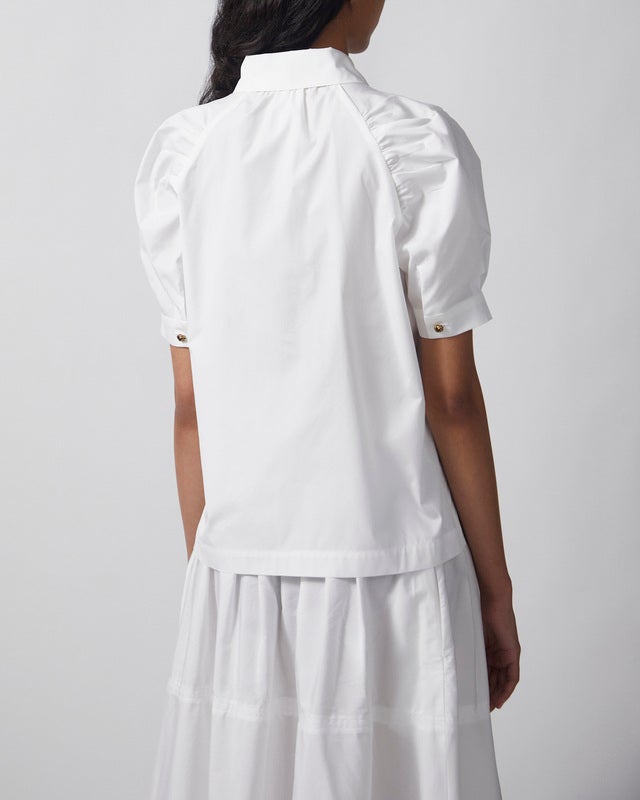Max Mara Studio Shirt Cotton Poplin Optical White IT 40 (EUR S-M)