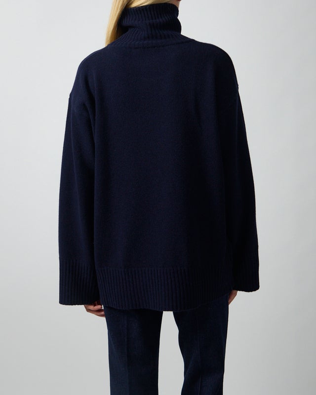 Dagmar Sweater Soft Wool Turtleneck Navy XS