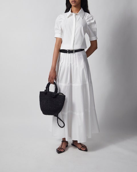 Skirt Long Cotton Poplin White 2