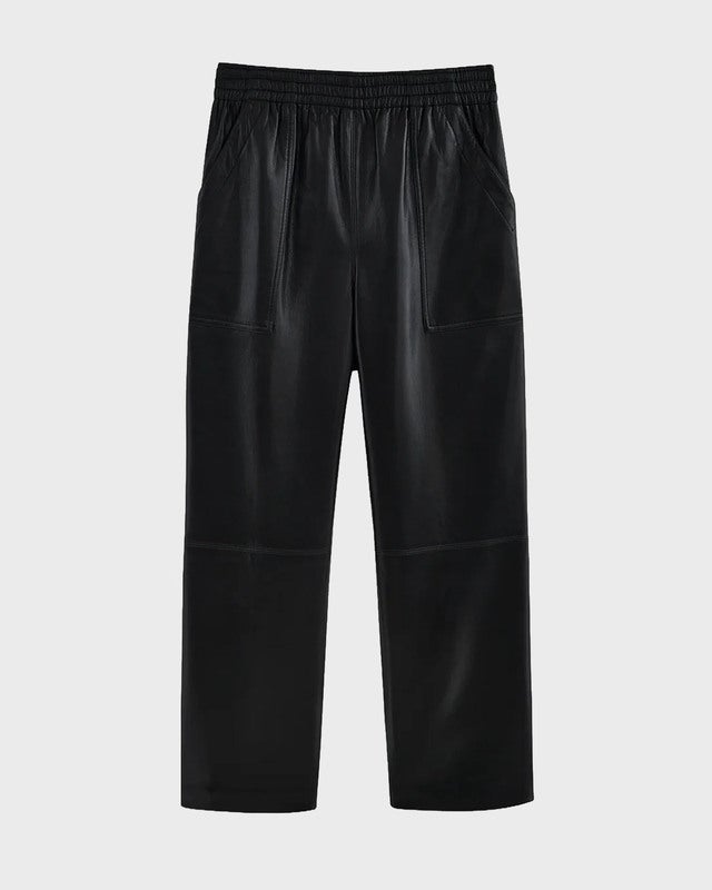Anine Bing Pants Billy Recycled Leather Black XS