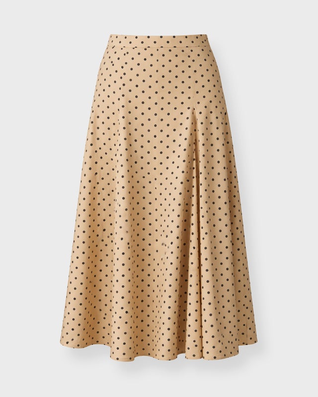 Max Mara Studio Skirt Polka Dot Midi Beige IT 48 (EUR L-XL)