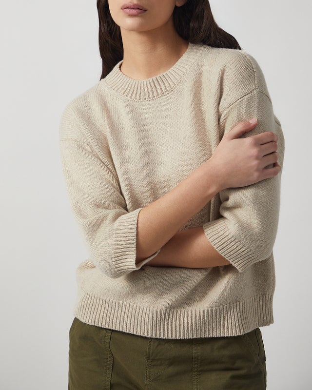 Wakakuu Icons Top Apex Wool Cashmere Oyster XS