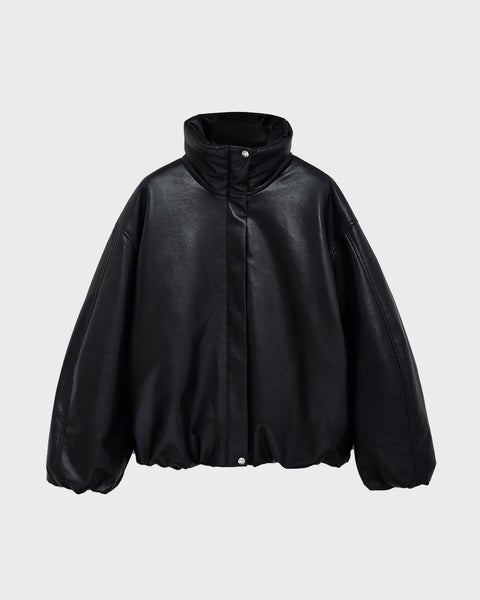 CYRUS JACKET - BLACK RECYCLED LEATHER 1