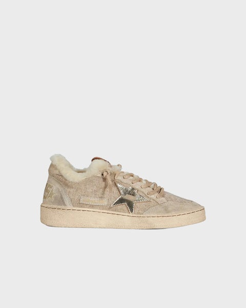 Sneakers Ball Star Wool Shearling Suede Beige 1