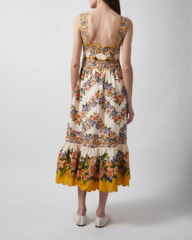 FARM Rio Dress Hilo Stripes Midi Sand L