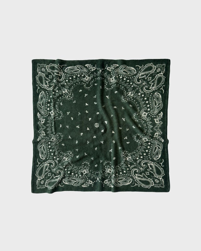 Le Scarf Scarf Cashmere Paisley Green 65x65 ONESIZE