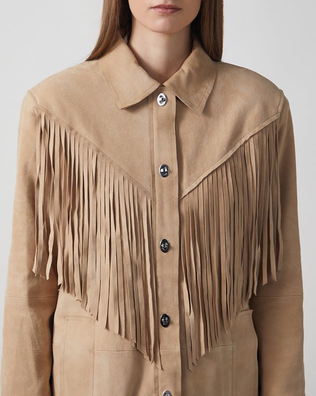 STAND STUDIO Jacket Estee Fringe  Sand 40