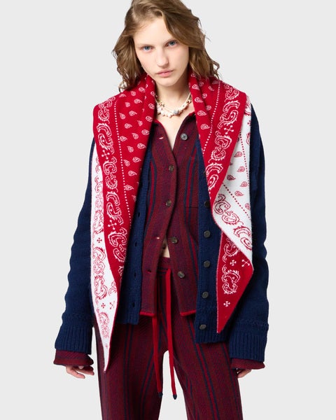 Cashmere Scarf The Wild Rag Röd/cream ONESIZE 2