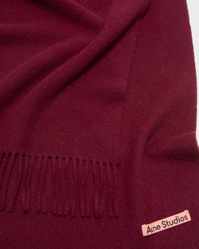 Acne Studios Fringe Wool Scarf  Burgundy  ONESIZE