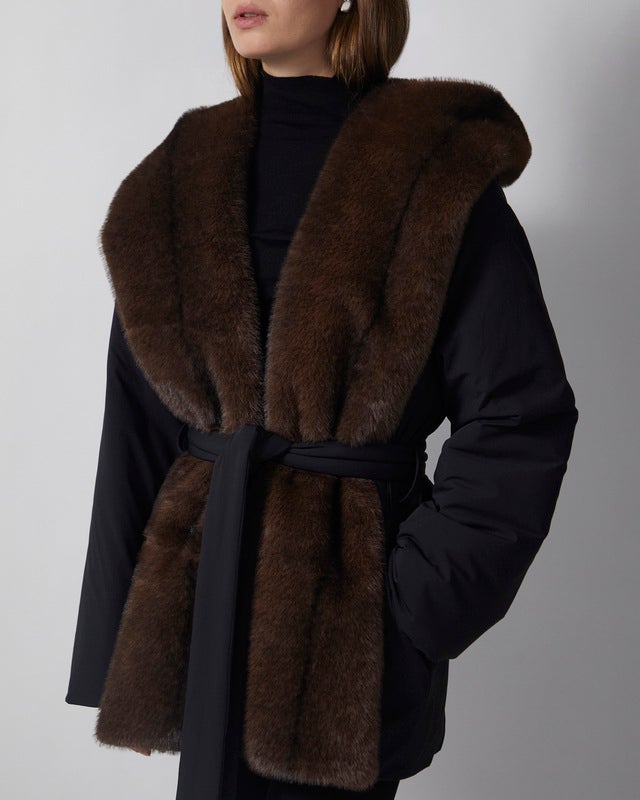 Wakakuu Icons Jacket Keen Padded Faux Fur Black L