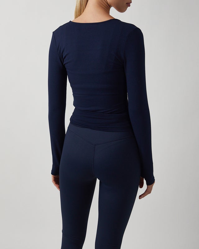 Sisterly tribe Top Soft Ballet Wrap Navy XS