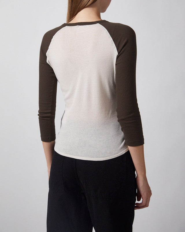 Acne Studios T-shirt Fitted Crewneck Ribbed Beige L