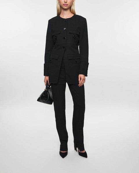 Blazer Suiting Fitted Twill Black 2