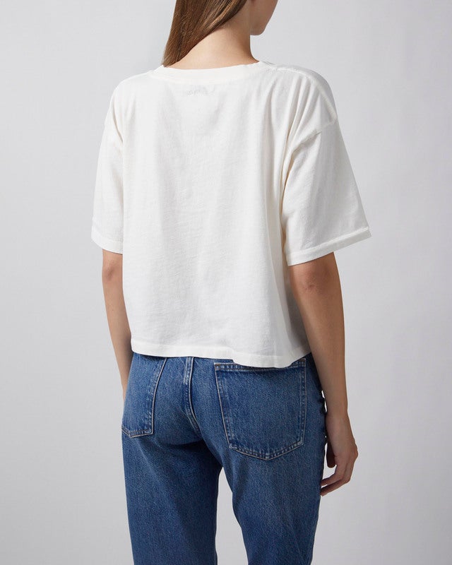 Anine Bing T-shirt Johnny Cropped Ecru XS
