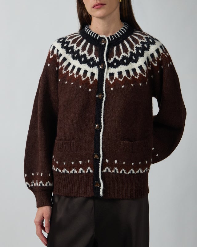 DÔEN Cardigan Hue Brown L