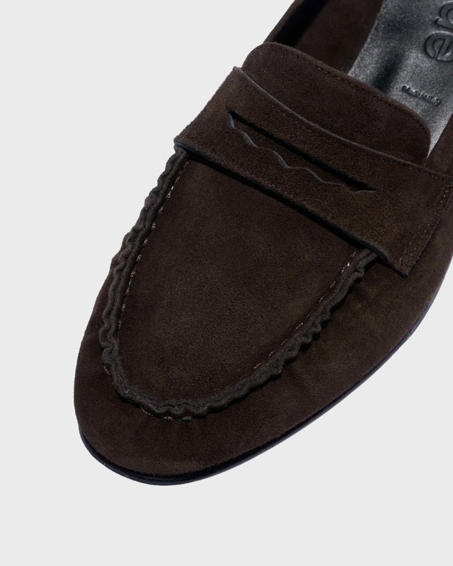 Aeyde Loafers Aldous Kid Suede Leather Dark Brown EUR 39